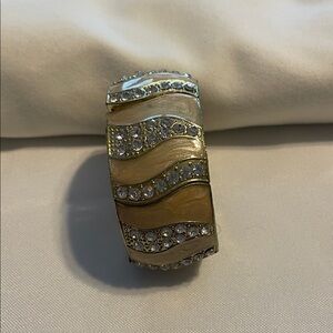 Elegant Gold and Silver Wave Bracelet